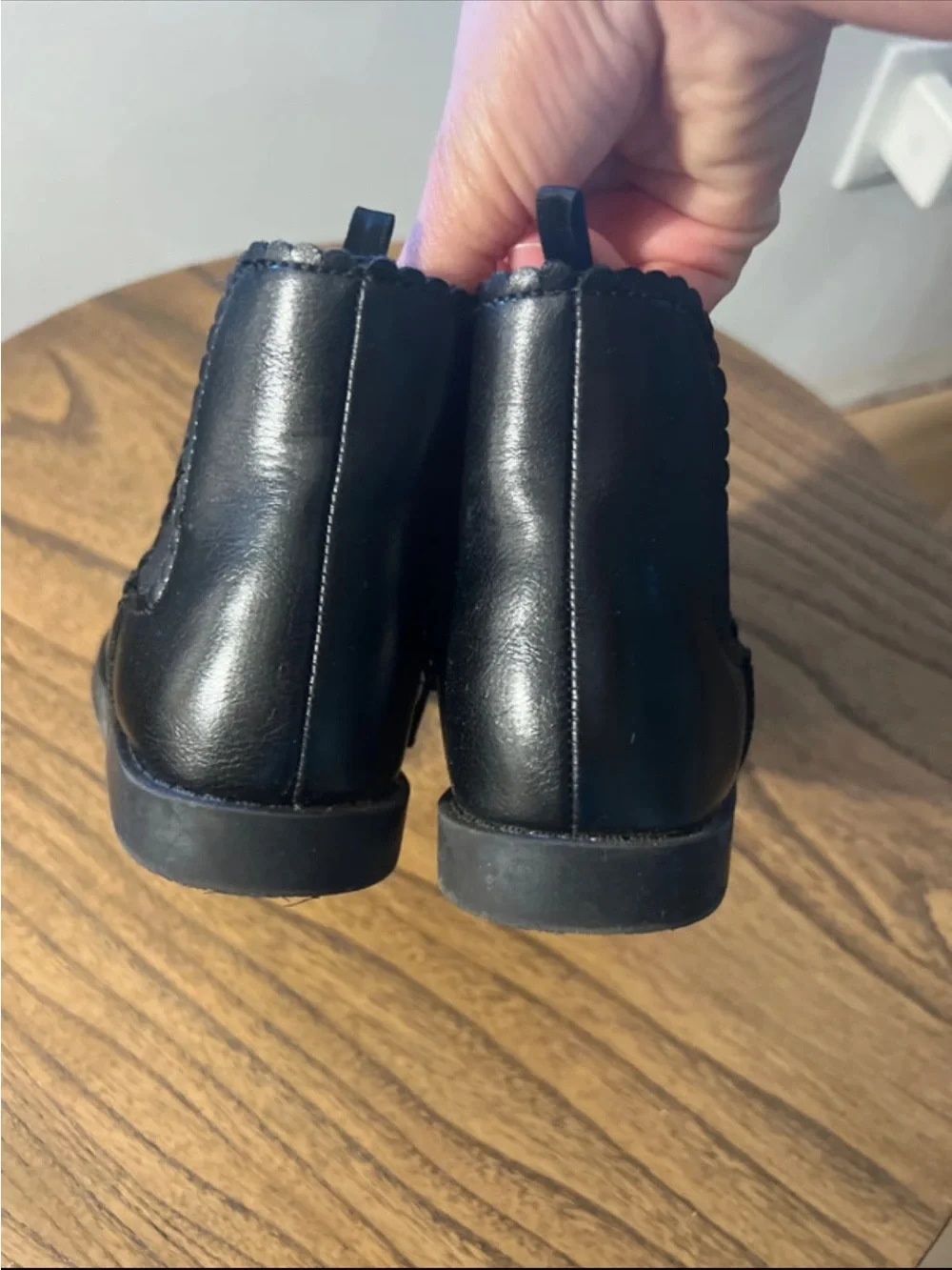 Old Navy Black Scalloped-Trim Kids Ankle Boots